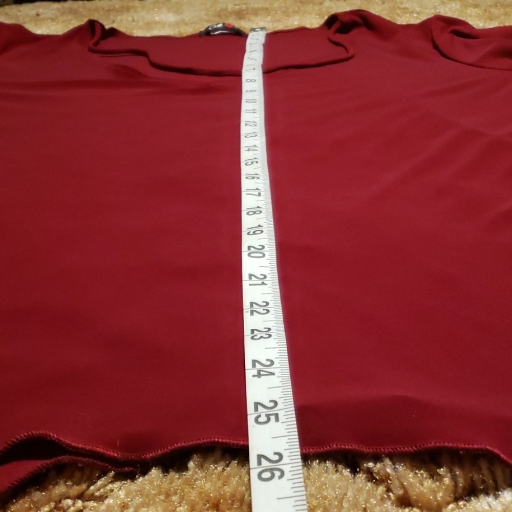 Red Over-sized Blouse Neck Embellishment Draped - Picture 8 of 8